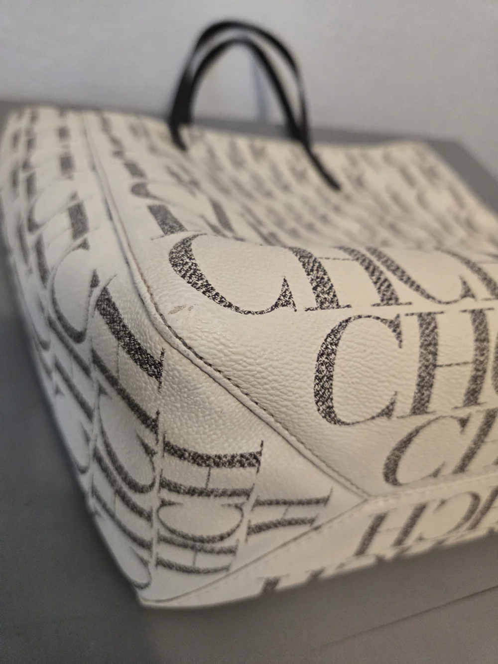 Carolina Herrera Signature CH Monogram Paulina Tote in Red, Cream and Black